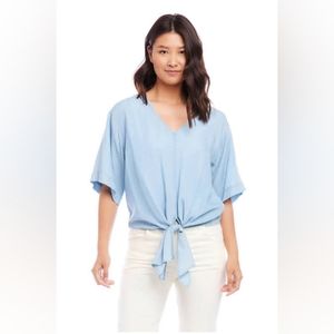 Karen Kane Chambray Tie-Front Top - Small NWT